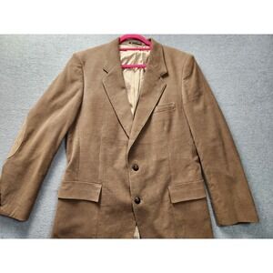 Mens Brown Corduroy Sport Coat Blazer Elbow Patch Academic Professor Jacket